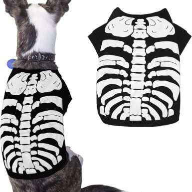 Halloween Skeleton Costumes for Pets Dogs Cats Funny Pets Kitten Puppies Dress Up Apparel Clothes (Skeleton,M)